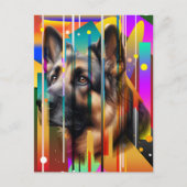 Carte Postale Chien Géométrique Moderne (Devant)