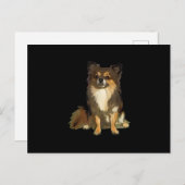 Carte Postale Chien graphique long Haired Chihuahua mignon (Devant / Derrière)