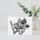 Carte Postale chien gris (Debout devant)