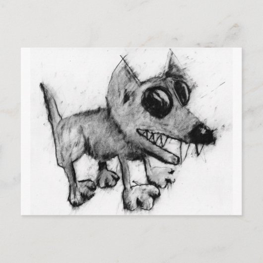 Carte Postale chien gris (Devant)