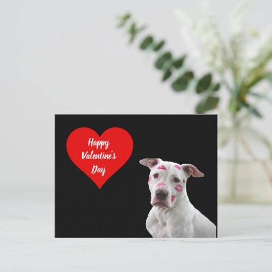 Carte postale Chien Heureuse Sainte-Valentin (Debout devant)