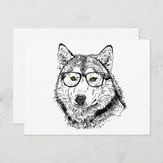 Carte Postale Chien Hipster (Devant / Derrière)