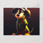 Carte Postale Chien Jaune (Devant)