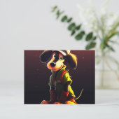 Carte Postale Chien Jaune (Debout devant)