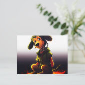 Carte Postale Chien Jaune (Debout devant)