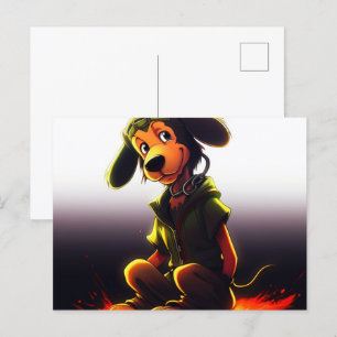 Carte Postale Chien Jaune