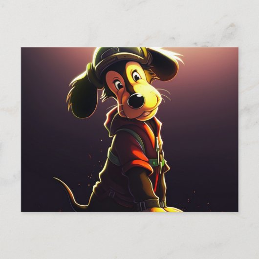 Carte Postale Chien Jaune (Devant)