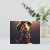 Carte Postale Chien Jaune (Debout devant)