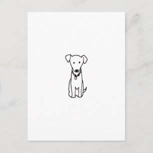 Carte Postale Chien - jolie ligne de dessin d'art logo design si