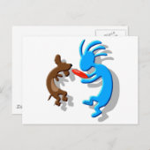 Carte Postale Chien Kokopelli Wiener (Devant / Derrière)