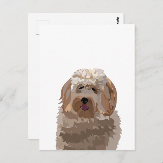 Carte Postale Chien Labradoodle Mignon (Devant / Derrière)