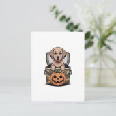 Carte Postale Chien Labrador Brun Halloween Effrayant (Debout devant)