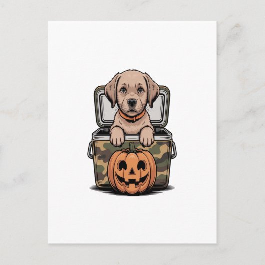 Carte Postale Chien Labrador Brun Halloween Effrayant (Devant)