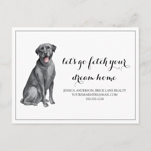 Carte Postale Chien Labrador Immobilier Acheter Marketing (Devant)