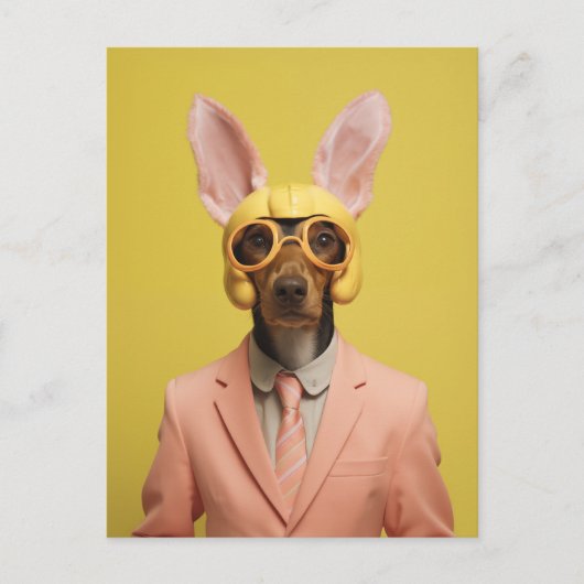 Carte Postale Chien lapin de Pâques Dapper (Devant)