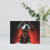 Carte Postale Chien lumière rouge (Debout devant)