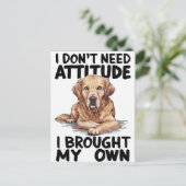 Carte Postale Chien Majestic Avec Un Message Défiant (Debout devant)