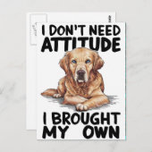 Carte Postale Chien Majestic Avec Un Message Défiant (Devant / Derrière)