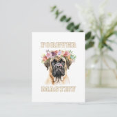 Carte Postale Chien mastiff anglais mignon et drôle avec des fle (Debout devant)