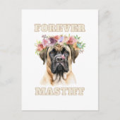 Carte Postale Chien mastiff anglais mignon et drôle avec des fle (Devant)