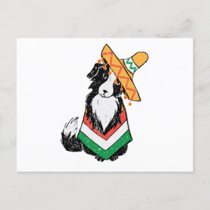 Carte Postale Chien Mexicain Sombrero Et Poncho Cinco De Mayo