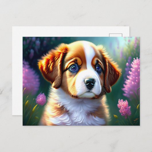 Carte Postale chien mignon (Devant / Derrière)