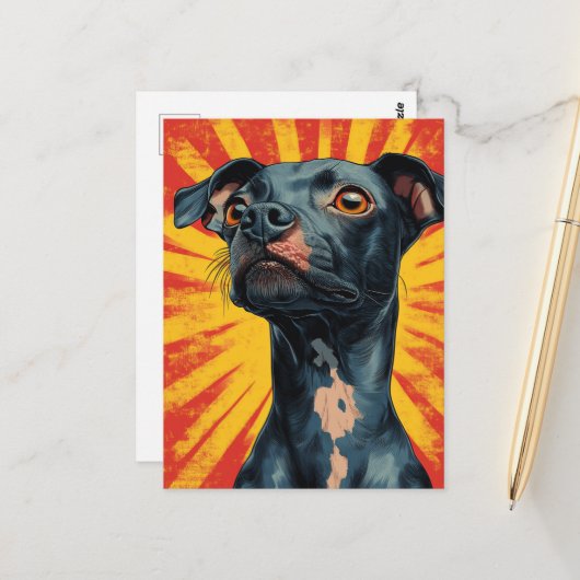 Carte Postale Chien Mignon (Devant/Arrière en situation)