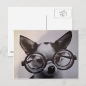 Carte Postale Chien mignon avec lunettes surdimensionnées (Devant / Derrière)