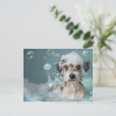 Carte Postale Chien mignon ayant un chemin de bulle (Debout devant)