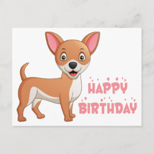 Carte Postale Chien Mignon Chiot Dessin Animé Drôle Anniversaire
