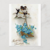 Carte Postale Chien mignon et chaussure voeux d'anniversaire (Devant)