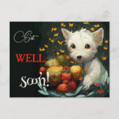 Carte Postale Chien mignon et les cures se portent bien bientôt (Devant)