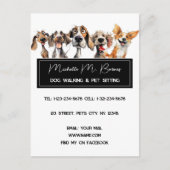 Carte Postale Chien moderne Chien de Marche assis noir blanc (Devant)