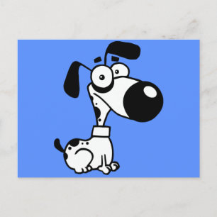 Carte Postale Chien noir et blanc