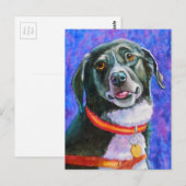 Carte Postale Chien noir Framboise (Devant / Derrière)