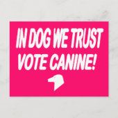 Carte Postale Chien nous faisons confiance Voter Chien avec Whit (Devant)