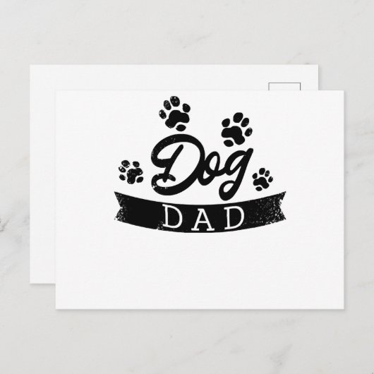 Carte Postale Chien Papa Drôle Design - Idée cadeau pour les pro (Devant / Derrière)