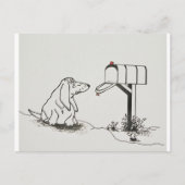 Carte Postale Chien patient en attente d'un courrier (Devant)