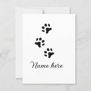 Carte Postale Chien patte noir animal ajouter nom texte animal p