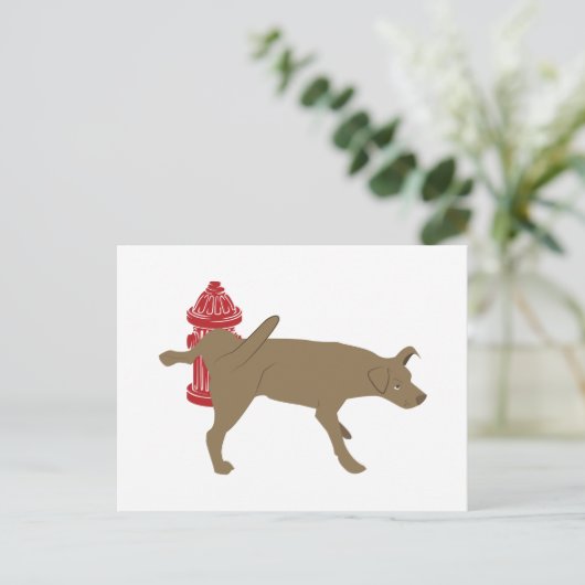 Carte Postale Chien Peeing (Debout devant)