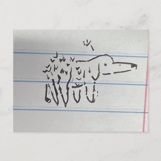 Carte Postale Chien pissenlit (Devant)