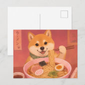 Carte Postale chien ramen (Devant / Derrière)