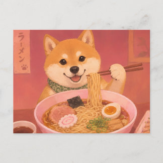 Carte Postale chien ramen