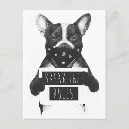 Carte Postale Chien rebelle (Devant)