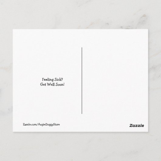 Carte Postale Chien Retriever Doré en Pyjama Bon Rétablissement (Dos)