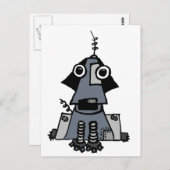 Carte Postale Chien robot gris (Devant / Derrière)