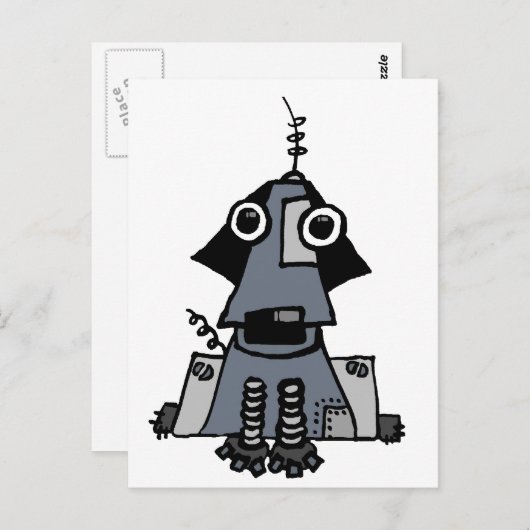Carte Postale Chien robot gris (Devant / Derrière)