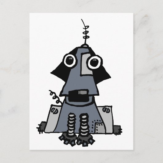 Carte Postale Chien robot gris (Devant)