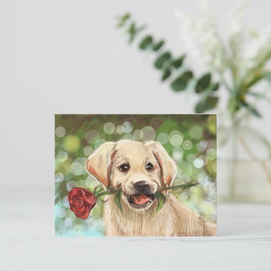 Carte Postale Chien romantique (Debout devant)