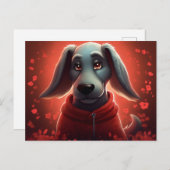Carte Postale Chien Rouge (Devant / Derrière)